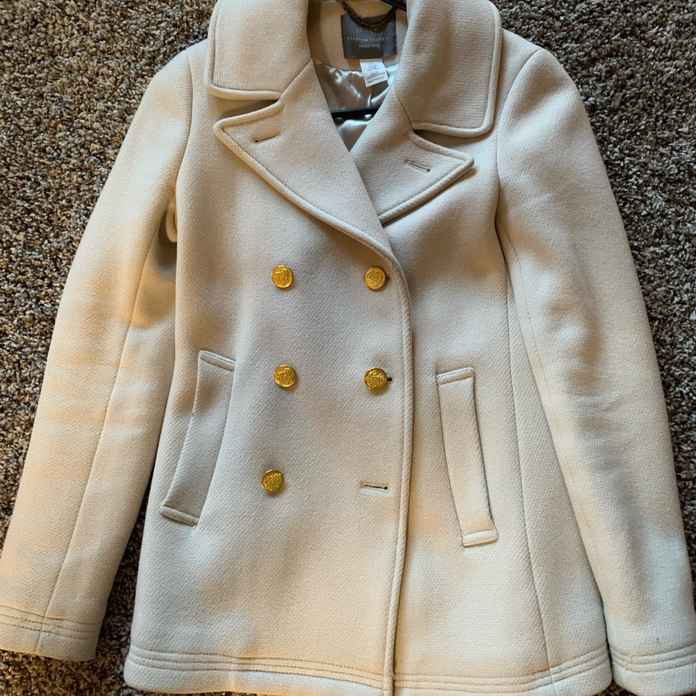 JCrew Cream Peacoat